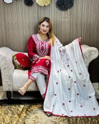Embroidery Cotton Three Piece