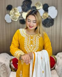 Embroidery Cotton Three Piece
