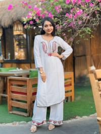 Embroidery Cotton Two Piece Co-Ord Set