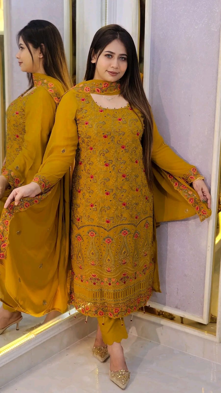 Jorjet embroidery four piece