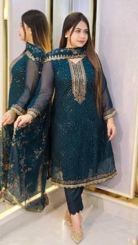 Georgette Embroidered Four-Piece Set