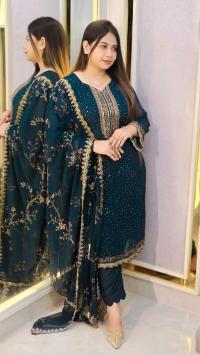 Georgette Embroidered Four-Piece Set
