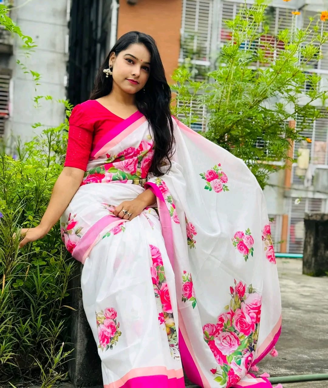 Digital Print sharee with blause pcs