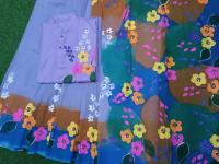 Hand Print Half Silk Couple Dress