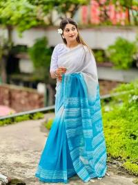 প্রিমিয়াম চান্দেরী সিল্ক ডিজিটাল প্রিন্ট শাড়ি | মাল্টি-কালার সফট ফ্যাব্রিক | এলিগেন্ট লুক পার্টি ওয়্যার