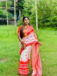 Chanderi silk sharee with blause pcs