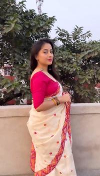Skin Print Reshom Silk Sharee