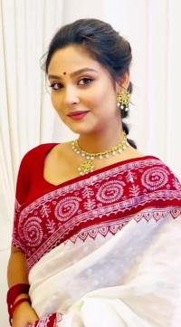 Skin Print Half Silk Sharee with Blouse Piece