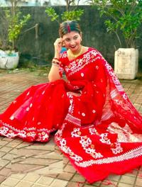 Half Silk Sharee with Blouse Piece