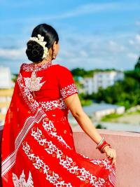 Half Silk Sharee with Blouse Piece