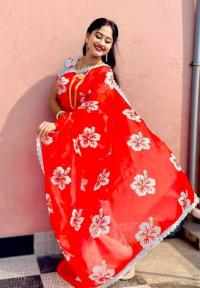 Half Silk Sharee with Blouse Piece