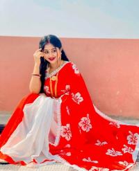 Half Silk Sharee with Blouse Piece