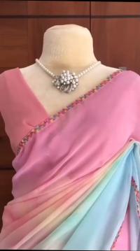 Elegant Lace Work Georgette Saree