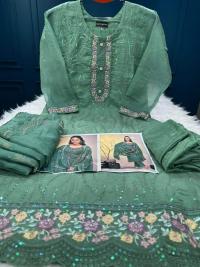Pakistani White Gold Jorjet Three Peace
