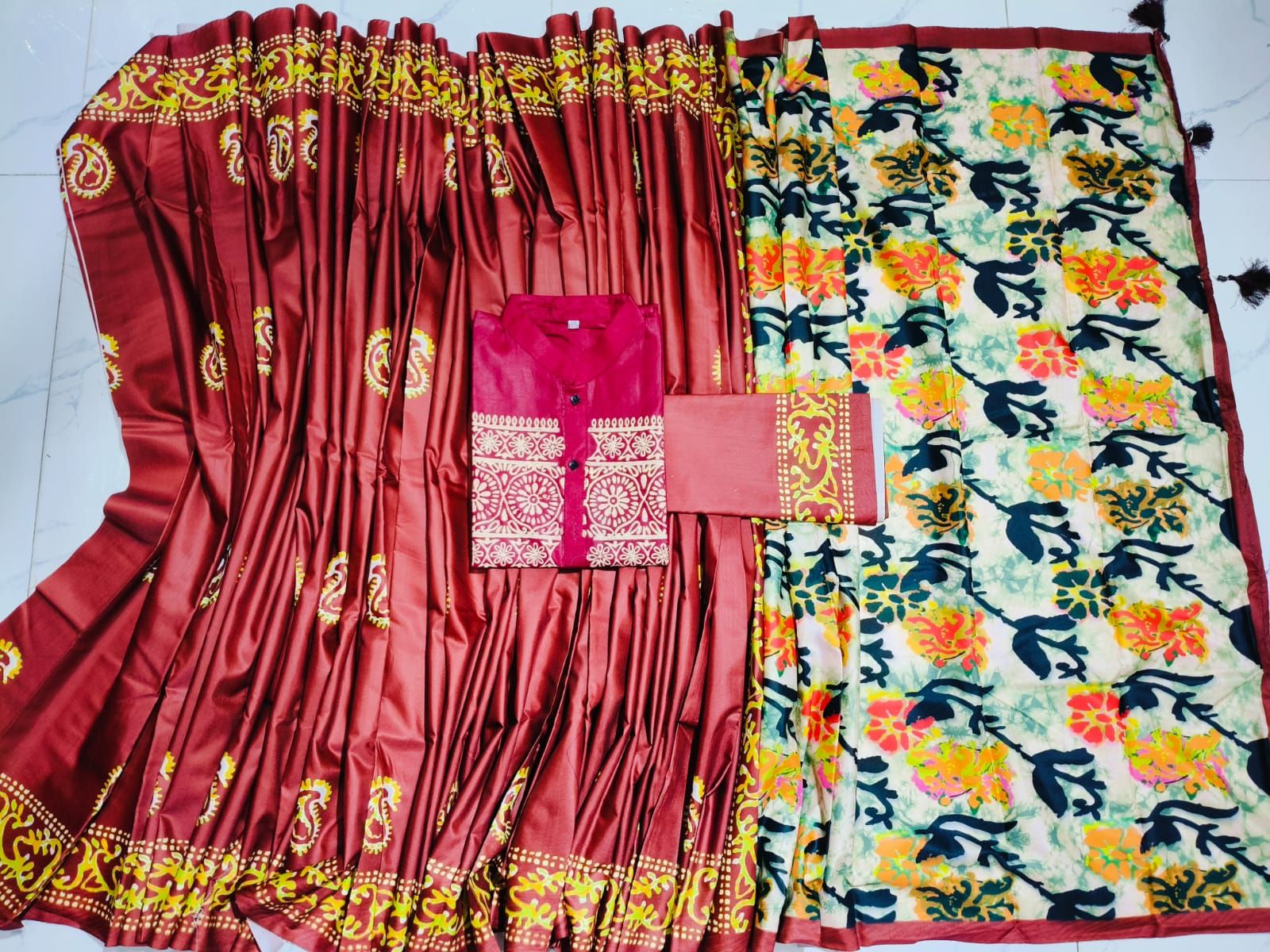 Sharee Panjabi Couple with Blouse Piece