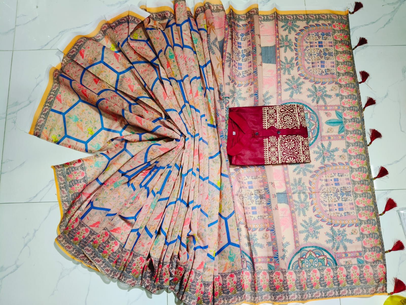 Sharee Panjabi Couple with Blouse Piece