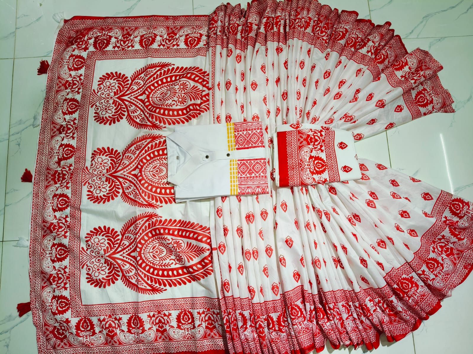 Sharee Panjabi Couple with Blouse Piece