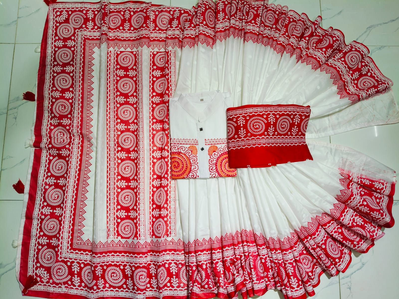 Sharee Panjabi Couple with Blouse Piece