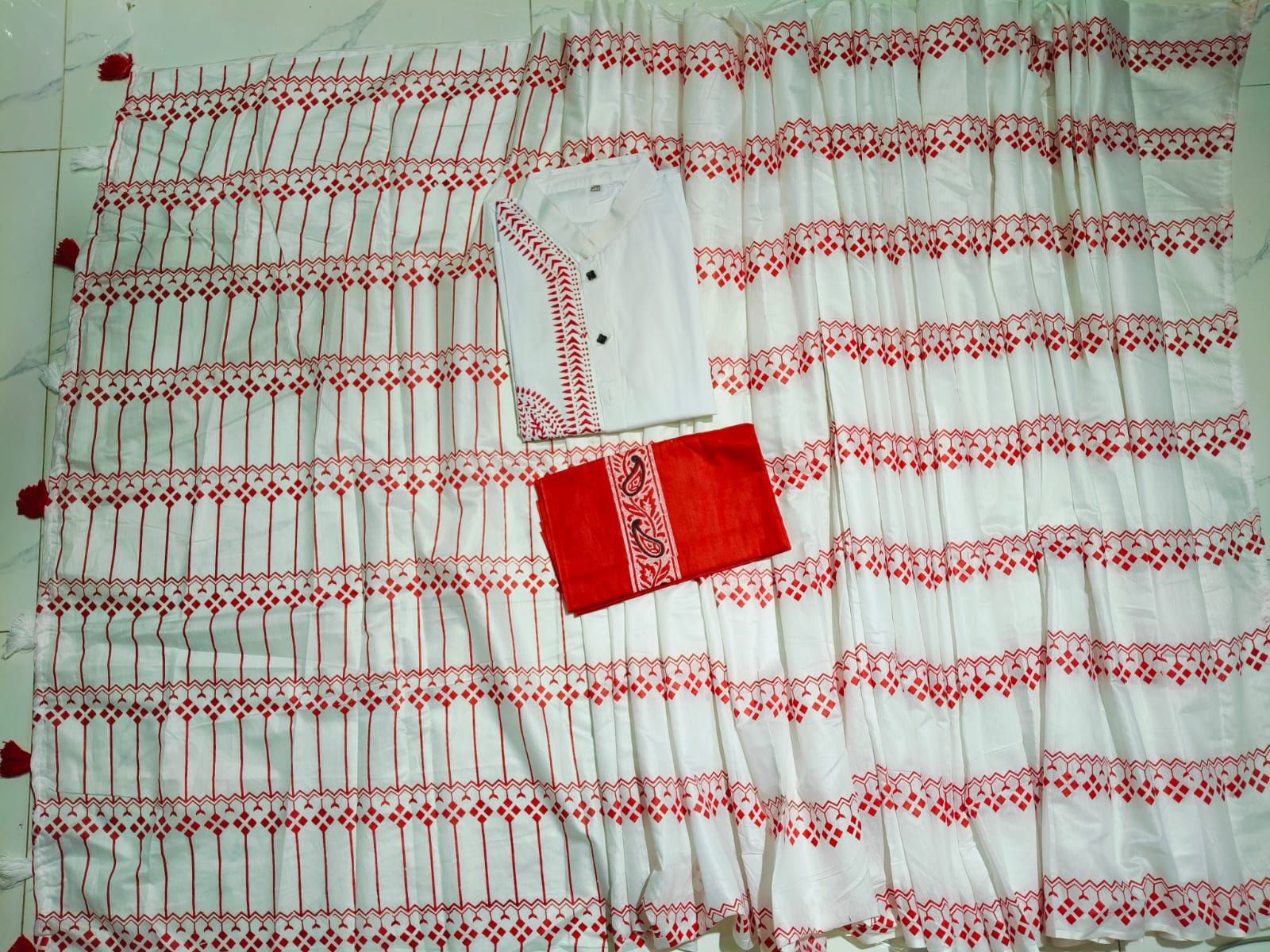 Sharee Panjabi Couple with Blouse Piece