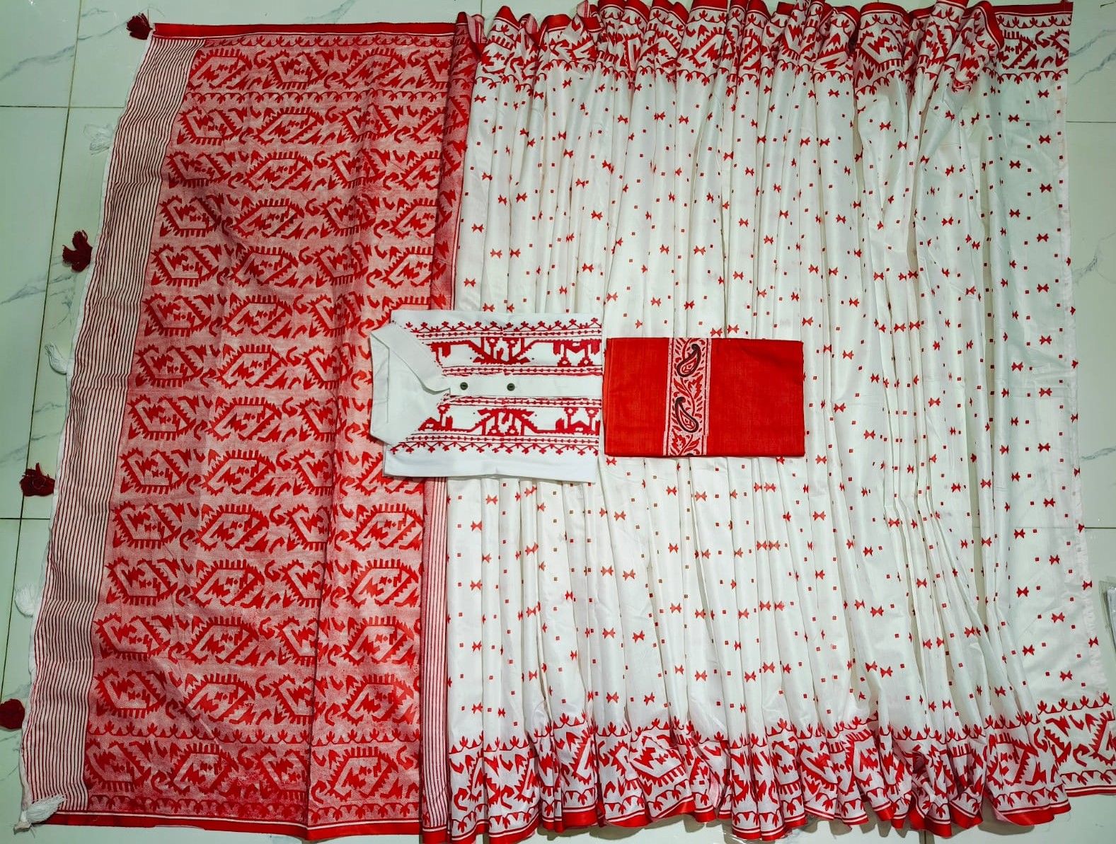 Sharee Panjabi Couple with Blouse Piece