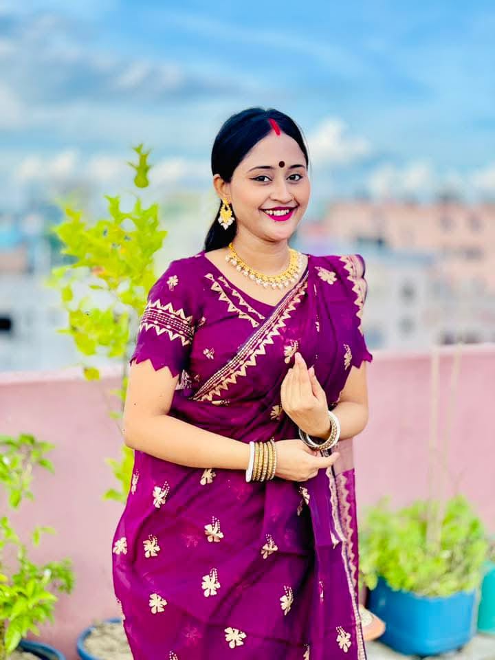 Semi Moslin Sharee  with Blouse Piece