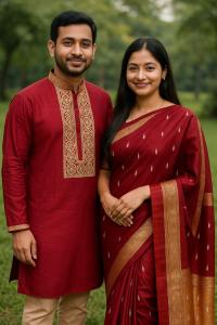 Sharee Panjabi Couple with Blouse Piece