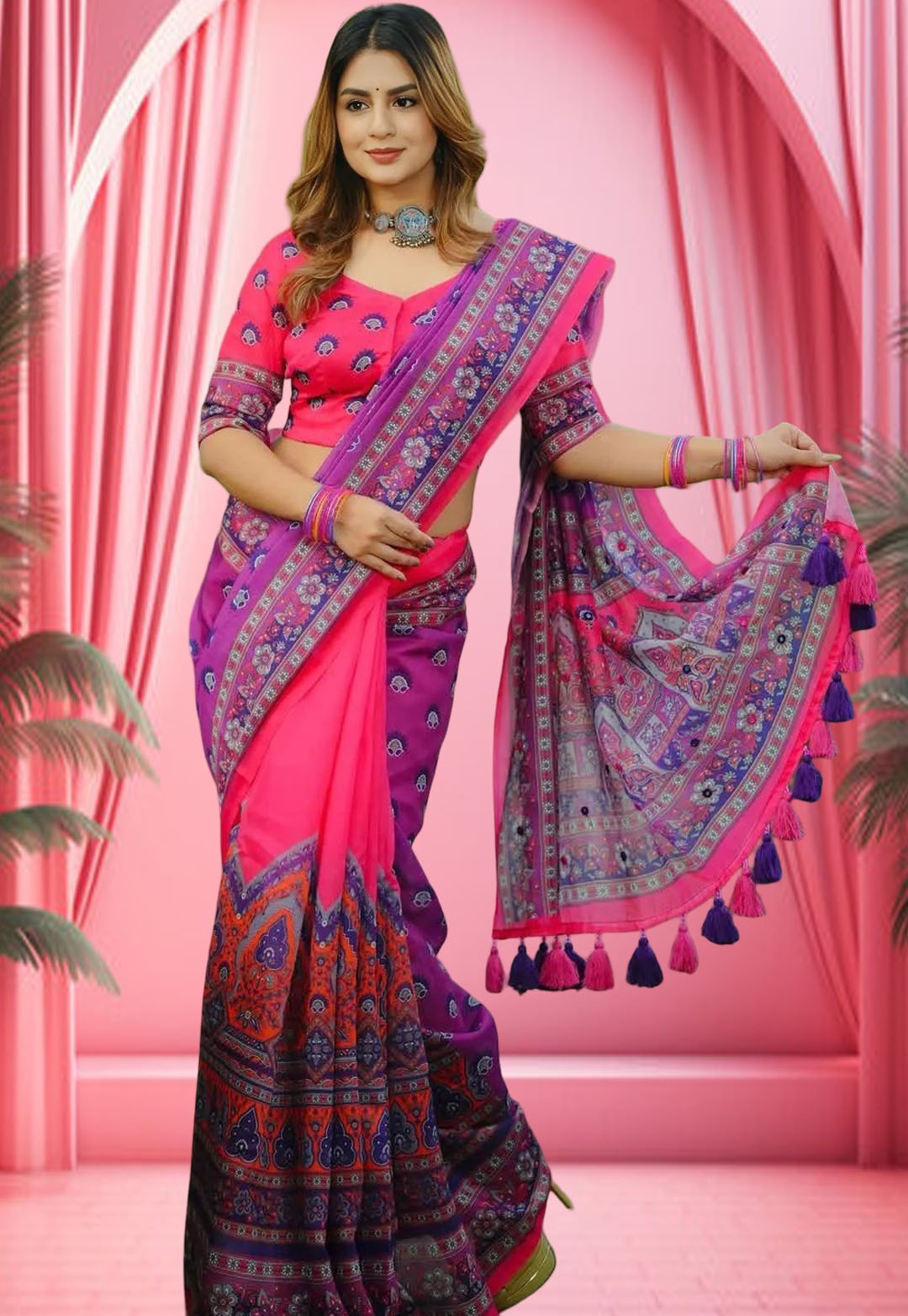 Premium Parsha Sharee with Blouse Piece