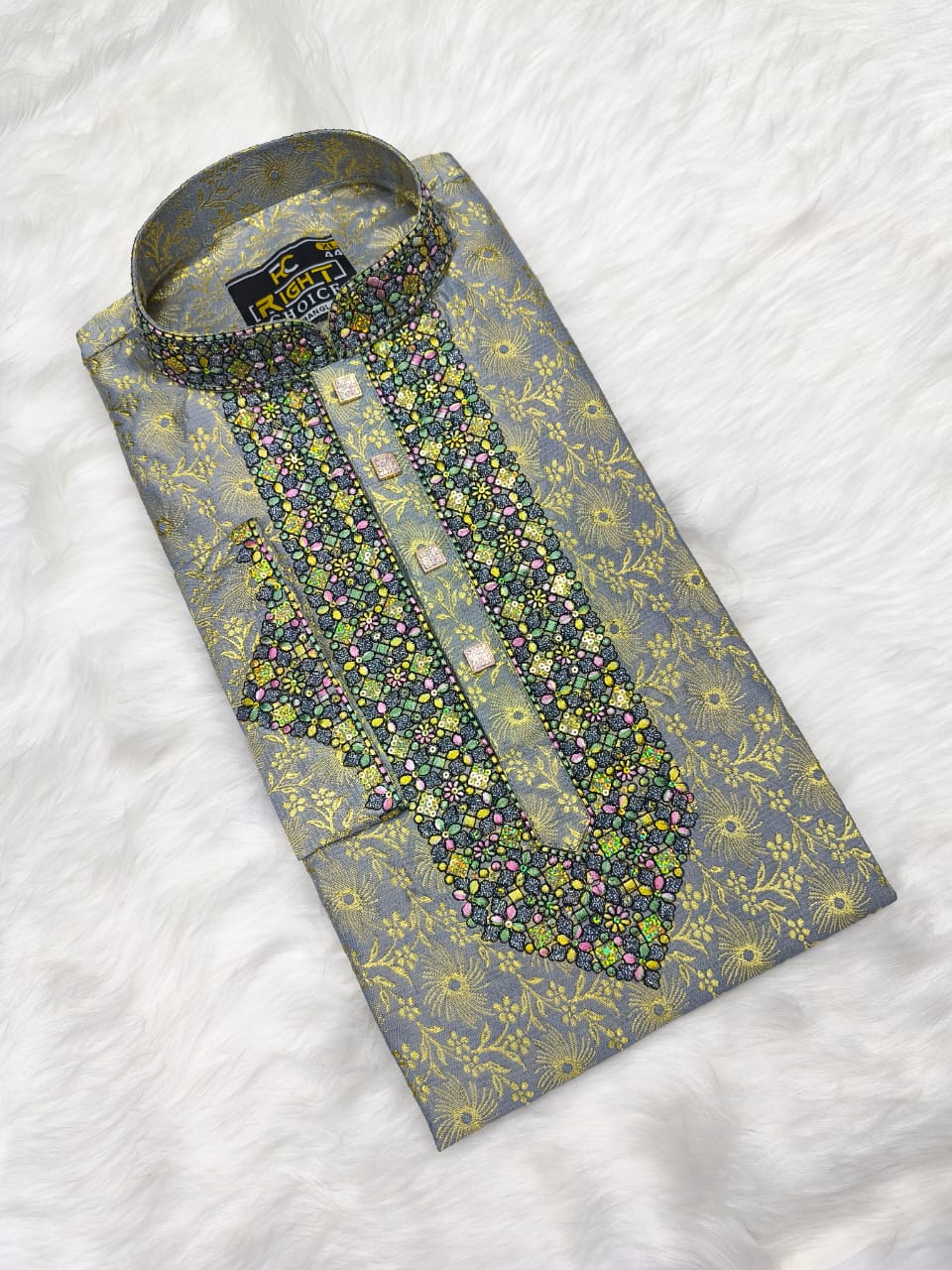 Indian Katan Embroidery Panjabi-23285