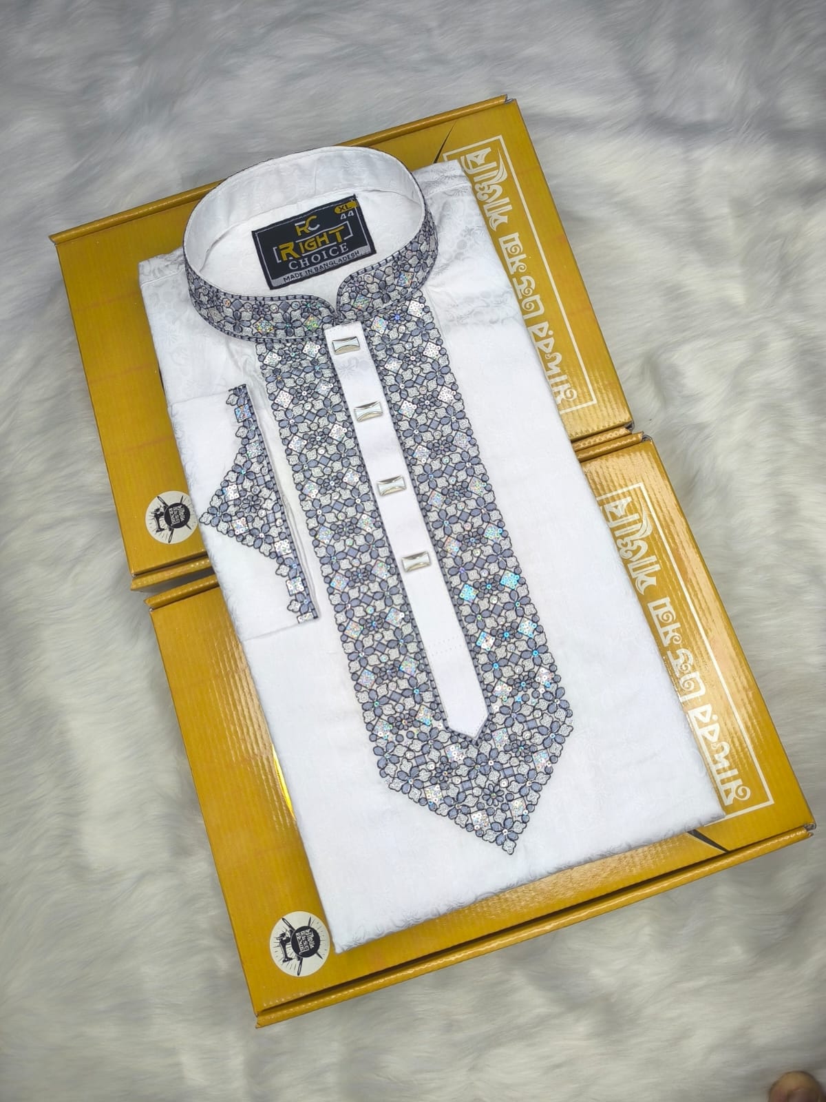 Sequence Embroidery Panjabi-23290