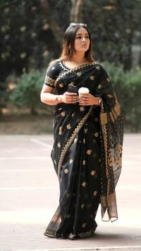Semi Moslin Sharee with Blouse Piece