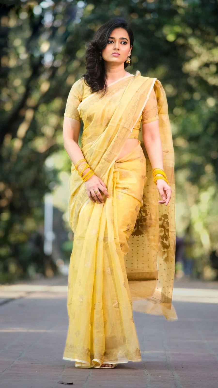 Semi Moslin Sharee with Blouse Piece