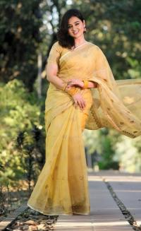 Semi Moslin Sharee with Blouse Piece