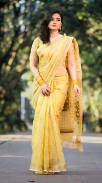 Semi Moslin Sharee with Blouse Piece