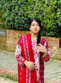 প্রিমিয়াম দুবাই সিল্ক থ্রি পিস | ফুল বডি মিরর ও কারচুপির কাজ (স্টিচড) - কালার গ্যারান্টি