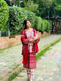 প্রিমিয়াম দুবাই সিল্ক থ্রি পিস | ফুল বডি মিরর ও কারচুপির কাজ (স্টিচড) - কালার গ্যারান্টি