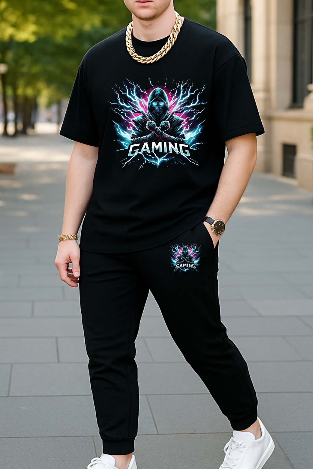 Sportswear Casual O-neck T-shirts + Pants Tracksuit Set - Nazmas Lowest Price