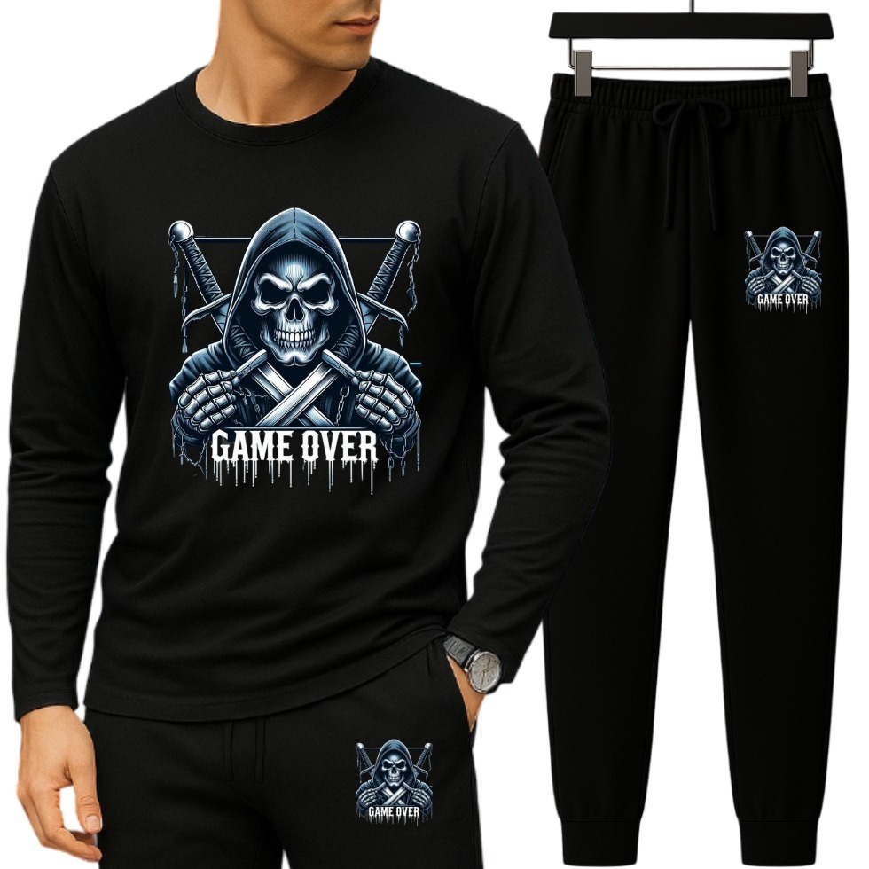 Long Sleeve Drop Shoulder Tshirt and Trouser Set