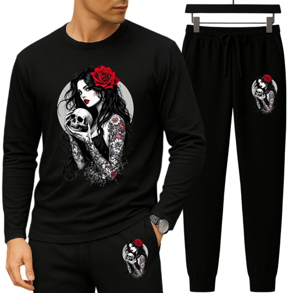 Long Sleeve Drop Shoulder Tshirt and Trouser Set