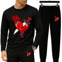 Long Sleeve Drop Shoulder Tshirt and Trouser Set