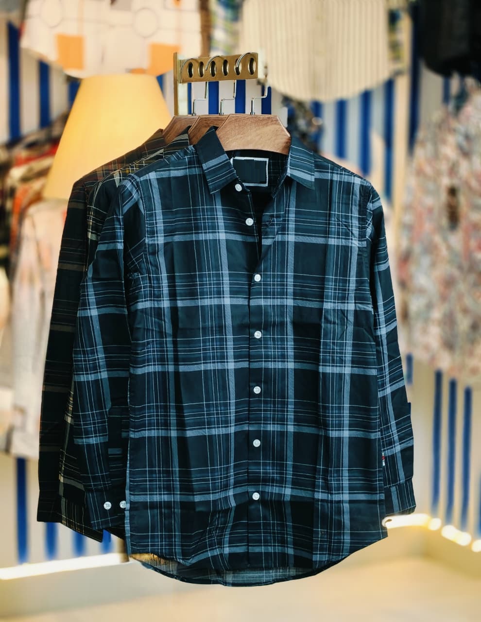 Pure Cotton full Sleeve Check & Print Shirt for Men's
