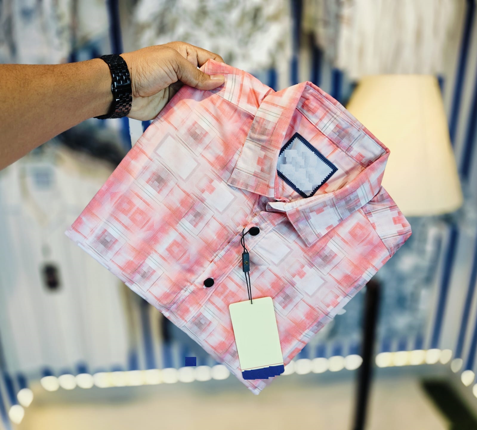 China Pure Black Magnet Cotton Full sleeve Shirt 23816