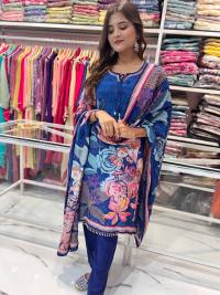 দুবাই চেরি গ্রাউন ড্রেস উইথ কারচুপির কাজ | ডিজিটাল প্রিন্ট থ্রি পিস (পার্টি ও বিবাহের জন্য)