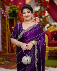 লেটেস্ট জর্জেট শাড়ি উইথ সূক্ষ্ম এমব্রয়ডারি - স্টাইলিশ ও আরামদায়ক ফ্যাব্রিক