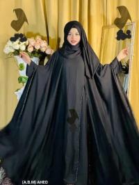 প্রিমিয়াম দুবাই লেস এমব্রয়ডারি আবায়া সেট | দুবাই চেরি ফেব্রিক | কটি ডিজাইন - (ইনার+কটি+হিজাব)