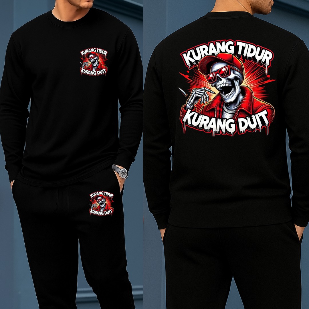 Long Sleeve Drop Shoulder Tshirt and Trouser Set