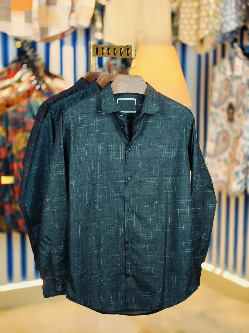 China Pure Black Magnet Cotton Full sleeve Shirt