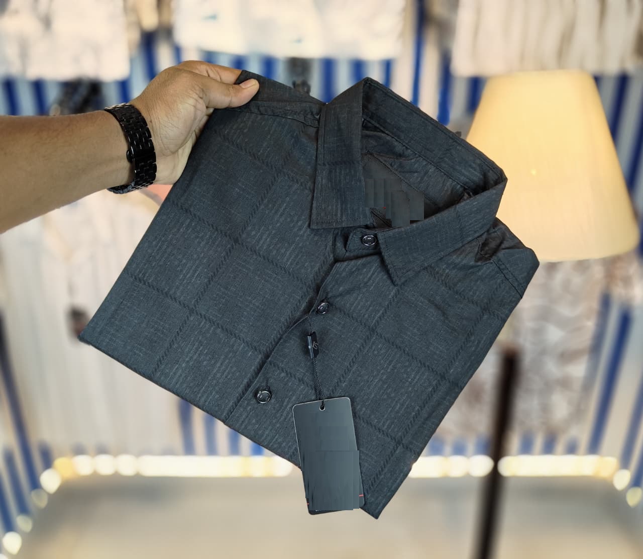 China Pure Black Magnet Cotton Full sleeve Shirt