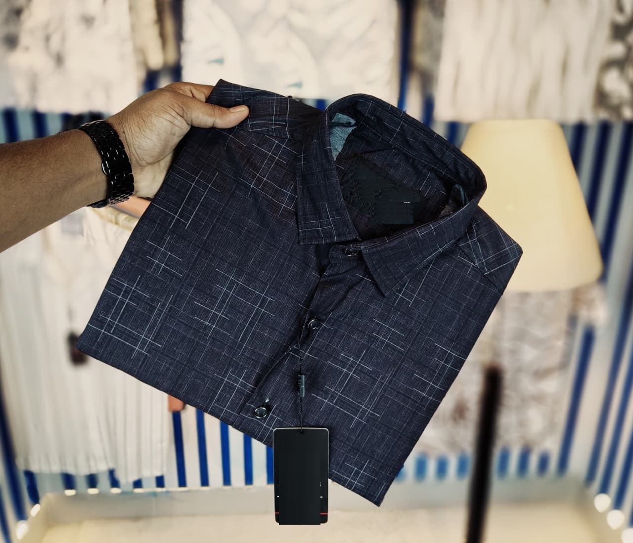 China Pure Black Magnet Cotton Full sleeve Shirt