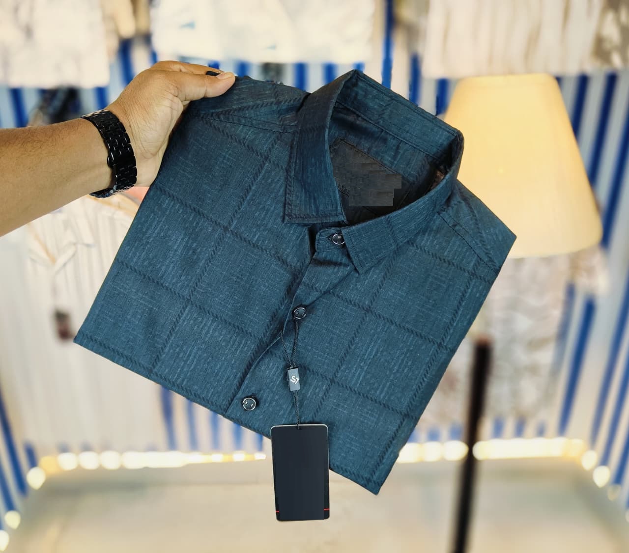 China Pure Black Magnet Cotton Full sleeve Shirt