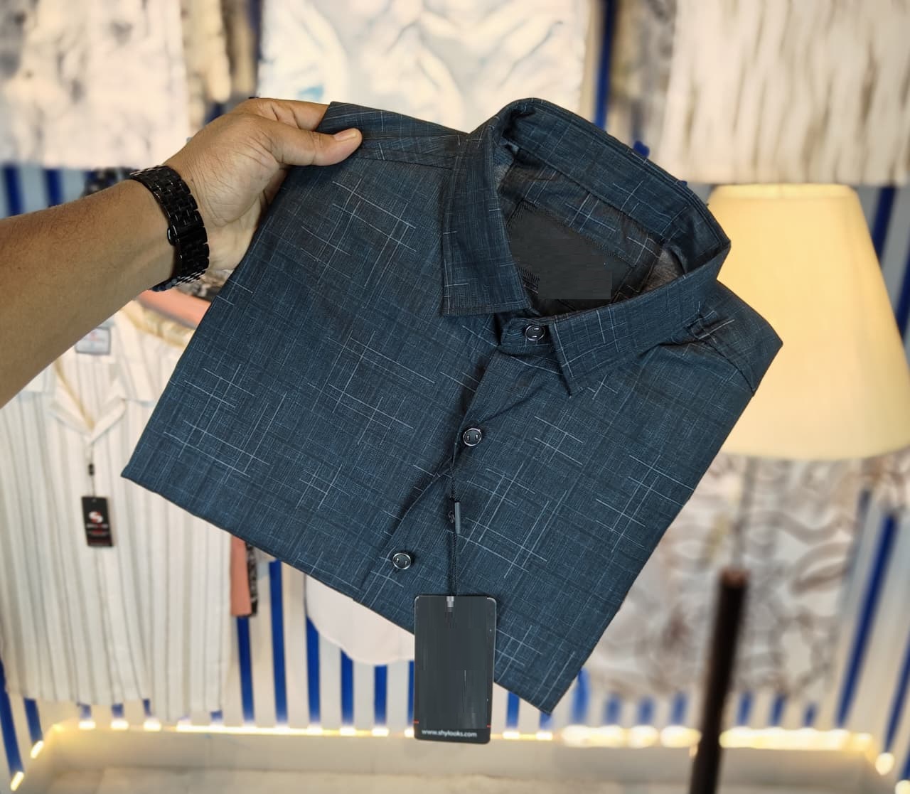 China Pure Black Magnet Cotton Full sleeve Shirt